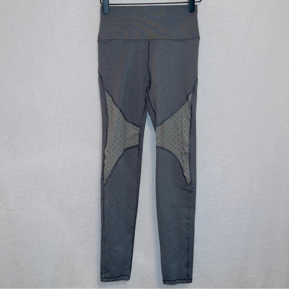 Aerie chill play move gray high waisted mesh panel athletic leggings size small - Picture 1 of 5